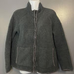 Natural Reflections Jacket Womens Medium Gray Sherpa Fleece Full Zip Cozy Photo 0