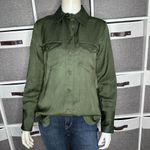 Madewell Western Shirt in Linen Blend Mossy Umber Size 00 Photo 2