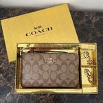 Coach New  Signature Large Wristlet with Charms in a Gift Box Photo 0