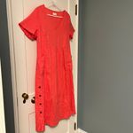 Poetry  short-sleeve v-neck midi dress linen size 10 oversized lagenlook minimal Photo 3