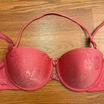 Y2K 2000s vintage hot pink padded floral bra size 34B Photo 1