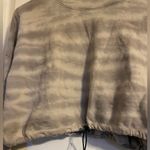 Talentless  Gray Tie-Dye Stripe Women's Crop Top Sz L/XL Adjustable Bottom Photo 2