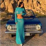 ZARA  Blue Pointelle Knit Sweater And Skirt Set BLOGGERS favorite! Size M EUC Photo 11