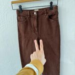 Wilfred Aritzia  Free Chocolate Brown Straight Leg High Rise Denim Jean 4 Photo 6