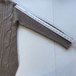 Gap Women’s M Boyfriend Cable Knit Pullover Sweater Long Sleeve Mushroom Brown Photo 11