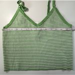 LA Hearts Green White Striped V Neck Cropped Tank Top Size Medium NWT Streetwear Photo 3
