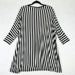 Comfy USA Modal Blend Vertical Stripe Tunic Size Medium Jersey Knit Lagenlook Black Photo 1