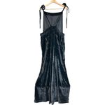 Free People Overalls Women Size XL Black Velvet Wide Leg Whimsigoth Boho Pockets Photo 1