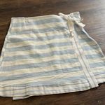 Hummingbird Blue and White Mini Wrap Skirt Photo 0