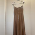 Revelry Skye Velvet Champagne Cowl Neck Maxi Dress Size 2 Gold Photo 5