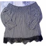 Hazel Haze off shoulder lace bottom blk/white top Black Size M Photo 9