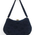 Vintage Walborg Black Beaded Mini Cocktail Evening Shoulder Hand Bag Purse Kiss Lock Clutch Whimsygoth Feminine Art Deco Classy 1960s Measurement in pics Photo 0