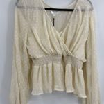 Line and Dot  revolve Kate Chiffon Overlay Top in Ivory blouse size large nwt Photo 0