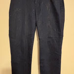 Chico's Chico’s 1.5R Coated Snakeskin Print Skinny Jeans Navy Blue Cropped Ankle 10 Photo 0