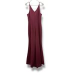 BHLDN  Jones Satin Gown Dress Women's Size 8 Burgundy Formal Wedding Guest Photo 3