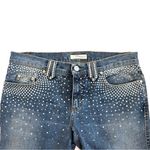 Blumarine US 4 Swarovski Crystal Embellished Denim Shorts Logo Plaque Vintage Blue Photo 2