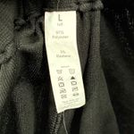 Halara  Wide Leg Pants L Tall Black Pleated Elastic Waist Waffle Slacks Workwear Photo 2