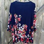 Susan Graver EUC  Liquid Knit Top Blue Floral Size 2X Photo 1