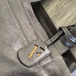 Furla Metallic Silver Leather Tote Bag EUC Photo 9