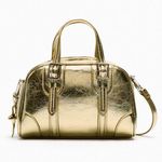 ZARA Buckled Gold Purse Photo 1