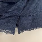 Larry Levine Stretch Black Layered Lace Skirt with Back Slit Sz 16 Office Work Photo 2