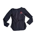 Michael Simon Sz Small Black Button Down Shirt Butterfly Embroidered 90s Vintage Photo 1