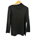 Adrianna Papell Sweater Womens Large Wool Blend Beaded Neck Hem Pullover Black Photo 2