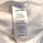 Designer Lime & Vine Raw Hem Exposed Rose Gold Zipper Neck Sweatshirt Sz Small White Photo 3