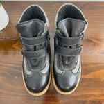 Martino of Canada Black Leather & Grey Wool Alpine Boots Women's Sz 7.5 EUC Photo 3