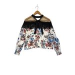 NBD NWT  Floral Lace Illusion Neck Long Sleeve Blouse Top Women Size S Photo 5