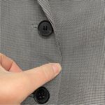 Ann Taylor Black & White Herringbone Button Down Boxy Fit Blazer Womens 10 Work Photo 4