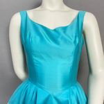 Vintage 1960s Lilli Ann Dress FLAWS Wounded Bird Peplum Skirt Blue White Stripes Size XXS Photo 2