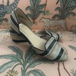 Isaac Mizrahi  Woven Striped Round Almond Toe Neutral Classic Ballerina Flats 6M Photo 0