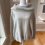Christopher & Banks  Heather Gray Off the Shoulder Cowlneck Sweater Size Large Photo 6