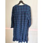 Laura Scott  Women's Nightgown Long Sleeved Maxi Flannel Green Plaid Cotton S Photo 1