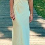yellow long silk dress Size XS Photo 0