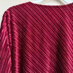Alfani  Womens Top Burgundy Faux Velvet Metallic Mod Blouse Photo 3