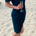 ASOS Teal Off Shoulder Strappy Wedding Guest Dress Photo 0