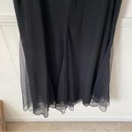 Vera Wang  White Gold Label Black Silk Mesh Gown size 2 Beaded Waist Bow Photo 3