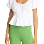 STAUD  Lucia Smocked Poplin Top Photo 0