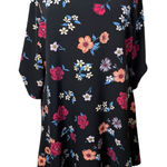Lane Bryant  Size 22 Multicolor Dark Floral V Neck Stretch Dress Ruffle Feminine Photo 0