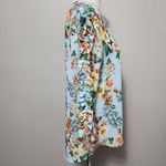 Belle Sky Bell Sky Light Blue Floral Ruffle Blouse Size Medium Photo 3