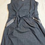 Ann Taylor  Sleeveless Denim Dress w/ Waist Tie Size 2 Knee Length Casual Office Photo 6