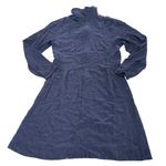 See By Chloe Dress Womens 36 Small Dark Denim Blue Mock Neck Crepe Mini Photo 1
