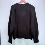 Karl Lagerfeld  Paris‎ Black Metallic Split Neck Lured Knit Holiday Sweater XL Photo 3