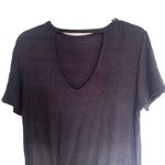 SavLaBrant Boutique Black Short Sleeve Key Hole Shirt Size Medium Photo 2