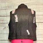 Agnes Orinda Distressed Black Denim Vest Size 2X Photo 2