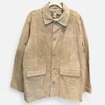 Y2K Ruff Hewn Tan Suede Leather Oversized Jacket Medium 90s Minimalist Chic Photo 1