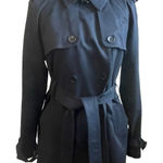 Club Monaco  Women Belted Trench Coat L Navy Classic Trendy Minimal Chic Capsule‎ Photo 0