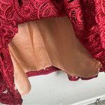 ZARA  Crochet Lace Boho A Line Mini Dress‎ Size Large Burgundy Wine Valentine Photo 13